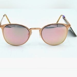 Foster Grant Rose Gold Frame Sunglasses Womens Black Lenses Mirrored Pink